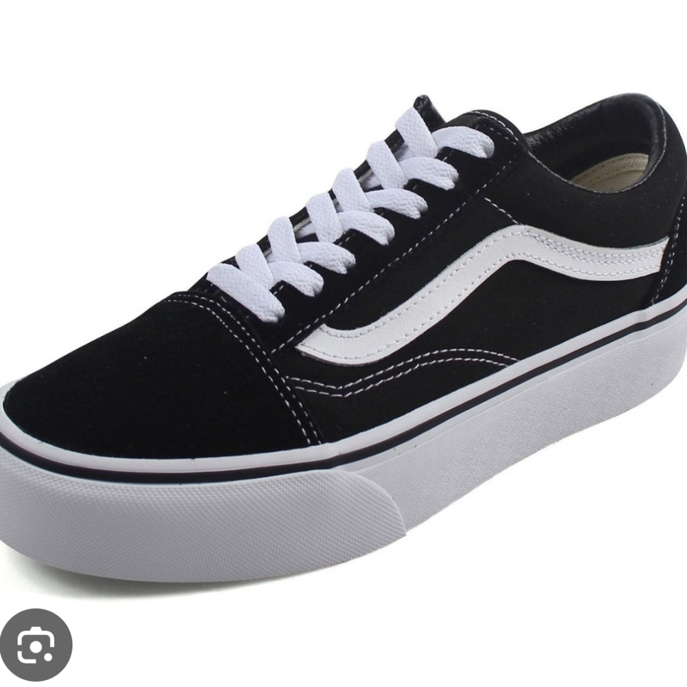 Vans Kids Old Skool Platform Black White Shoes